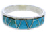 Southwest Sterling Silver Turquoise Inlay Ring Size 5-1/4 UX36909